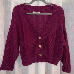Purple Cropped Sweater